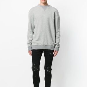 Amiri Shotgun Crewneck Sweatshirt Heather Grey